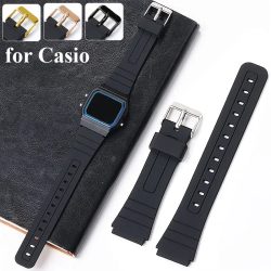 18 mm Silikonkautschukarmband für Casio W800H W800H A158/168 AE1200/1300 SGW400 F91W F84 F105/108 weiches schwarzes Armband