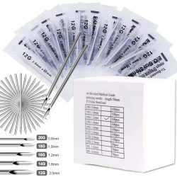 Piercing Nadel 12G 14G 16G 18G 20G Chirurgische Sterile Einweg Punktion Nadeln Für Ohr Nase Nabel Nippel Lippen Piercing Werkzeug