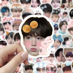 100 Stück Koreanische Idol-Aufkleber mit Großem Kopf, Wasserfeste DIY-Aufkleber, Niedliche Cartoon-Idol-Sticker, Fangeschenk-Kollektion