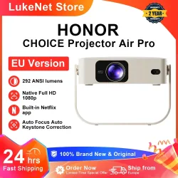 HONOR CHOICE Projektor Air Pro Tragbarer Projektor mit integriertem Netflix, 292 ANSI Lumen, nativer 1080P FHD, Autofokus & automatische Trapezkorrektur, Wi-Fi 6, 180° °   Drehbare Halterung 0,55 kg