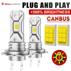 2 Stück Turbo H7 LED Canbus-Licht 5570 CSP 1:1 Mini-Größe Auto-Scheinwerfer Superhell Kabellose H7 Diodenbirne 12V Weiß 6000K Lampe