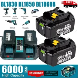 Für Makita BL1830 18V 6,0 Ah Akku Mit Ladegerät Wiederaufladbare Lithium-Ionen für BL1850 BL1880 BL1860B LXT400 Werkzeug Akku