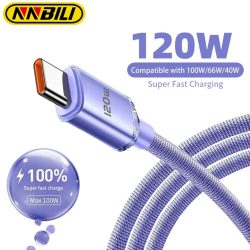 NNBILI 120 W 6A Schnellladung USB Typ C Schnellladekabel für Samsung S23 Xiaomi 14 Huawei Telefon Schnellladekabel Datenkabel
