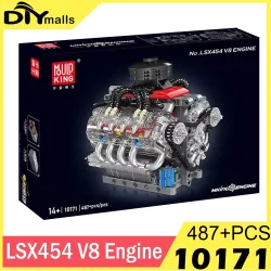 MOULD KÖNIG 10171 Technische Motorisierte LSX454 V8 Motor Baustein Spielzeug Pädagogisches Auto Ziegel Kinder MOC Spielzeug Geschenk Für Kinder