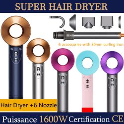 SenCiciMen Professioneller Haartrockner Negativ-Ionen-Föhn Schnell trocknender blattloser Haartrockner Salon Home Haarpflege mit konstanter Temperatur