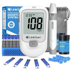 LinkSun G-425-1 Blutzuckermessgerät 50/100 Stück Teststreifen und Lanzetten Diabetes Medizinisches Glucosemeter Testen von Blutzuckertester