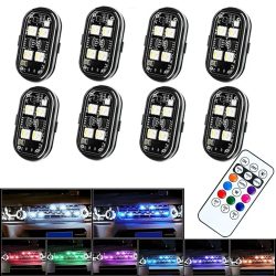 Drahtlose RGB-LED-Blitzlichter, Motorradbeleuchtung, LED-Blitz mit USB-Ladeleuchte, Flugzeug, Flugzeug, Hubschrauber, Warnleuchten