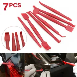 7Pcs Auto Film Trimmen Werkzeug Auto Wrap Vinyl Schaber 3D Carbon Faser Aufkleber Film Micro Rakel Filz Kit Wrap vinyl Werkzeuge Rot