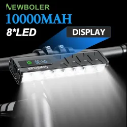 4/8 LED Fahrradlicht Vorne Hochleistungs-Fahrradbeleuchtung 10000mAh Powerbank Taschenlampe USB-Aufladung MTB Rennrad Fahrradlampe Zubehör