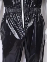 Wasserdichter Herren-Jumpsuit mit kurzen Ärmeln, Reißverschluss vorne, Seitentaschen, Jogginghose, schnell trocknend, atmungsaktiv, für Outdoor-Workouts