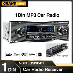 Grandnavi 1 Din Autoradio MP3-Player Oldtimer Retro Audio Stereo Unterstützung FM AUX EQ USB-Eingang In-Dash Bluetooth für Benz