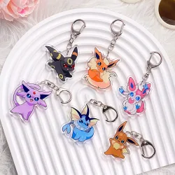 1/9 Stück Pokémon-Charaktere Evoli Acryl-Schlüsselanhänger Cartoon-Taschenanhänger Zubehör Lustiger Rucksack-Anhänger Schlüsselhalter Freundesgeschenke