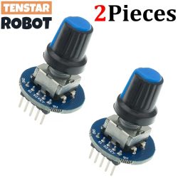 TENSTAR 2PCS Drehgeber Modul Ziegel Sensor Entwicklung Runde Audio Rotierenden Potentiometer Knopf Kappe EC11