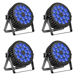 U'King 4PCS 200W LED Par Licht DMX512 18x8W RGBW LED Wash Licht wirkung Flache Licht für DJ Disco Party Club Hochzeit Bühne Licht