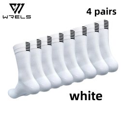 4 Paar Fahrradsocken zum Laufen, schnell trocknend, mittlerer Zylinder, für Männer und Frauen, Sport, Fitness im Schlauch