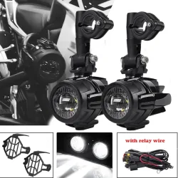 E9-zertifizierte Motorrad-LED-Zusatzscheinwerfer 40W 6000K Nebelscheinwerfer Passend für R1250GS ADV F800GS MT07 MT09 R1200GS K1600