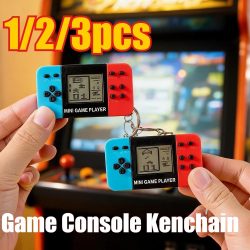1 Stück Klassische Tetri Handheld-Spielkonsole Schlüsselanhänger Retro Tragbares Nostalgisches Puzzle-Spielzeug für Männer und Frauen Mini-Schlüsselanhänger-Anhänger Spielzeug