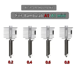 Verbessertes Hotend-Kit für Bamb Lab A1/A1 Mini, schnelle Hot-End-Baugruppe, 0,2/0,4/0,6/0,8 mm Düse aus gehärtetem Stahl, 3D-Druckerteil