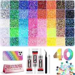 NEUES Harz-Strass-Set: Glitzernde Flachkristalle und Flachsteine für Diamantkunst-Sets für Erwachsene K