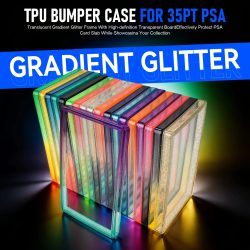 Glitzer-TPU-Schutzhülle mit transparenter Rückseite für PSA 35PT bewertete Sammelkarten