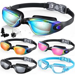 Schwimmbrille, professionelle wasserdichte Schwimmbrille, Antibeschlag, 100 % UV-Schutz, kein Auslaufen, für Erwachsene, Männer, Frauen, Jugendliche