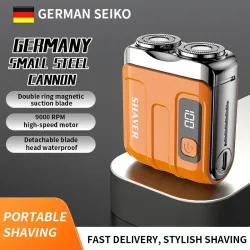 Mini Elektrischer Smart-Rasierer für Haushalt und Auto, Digitalanzeige, Doppelklinge, Wiederaufladbarer Rasierer, Leistungsstarker Barttrimmer