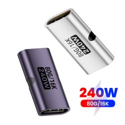 PD3.1 240W USB Typ-C zu Typ-C Adapter Buchse zu Buchse 80Gbps Hochgeschwindigkeits-Schnellladung USB-C zu C Anschluss 16K 60Hz Konverter