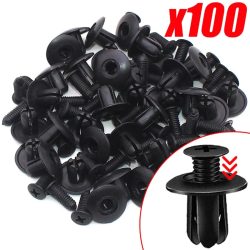 100/50/10Pcs Auto 8mm Loch Kunststoff Nieten Verschluss Clip Auto Stoßstange Kotflügel Auto Schwarz tür Trim Befestigungen Retainer Push Pin Clips