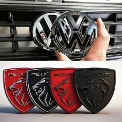 Auto-Logo Frontgrill Heckklappen-Dekorationsaufkleber für Peugeot für VW GTI Golf MK6 MK7 Polo Passat B7 CC Tiguan CC/Autoschlüsselanhänger