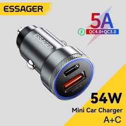 Essager 54W Autoladegerät 5A Schnellladung Typ C Quick Charge 3.0 QC PD 3.0 SCP USB Autoladegerät für Xiaomi Samsung iPhone Ladegerät
