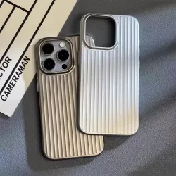 Metallstreifen-Handyhülle für iPhone 18 17 Pro Max 17 Pro Air 16 15 14 13 12 11, matte, schlanke, stoßfeste Hülle mit Kameraschutz