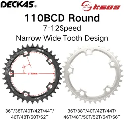 DECKAS KEOS 110BCD Kettenblatt 36T-52T Fahrrad-Kurbelgarnitur für Shimano SRAM 5-Bolzen Rennrad Narrow-Wide-Kurbel Fahrradzubehör