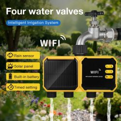 1/2/4 Ausgänge Garten-Solar-Bewässerungstimer Solar-WLAN-Smart-Wassertimer Unabhängige Steuerung Automatisches Bewässerungssystem IPX6