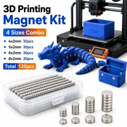 120-teiliges 3D-Druck-Magnete-Set für Bambu Lab, 4 verschiedene Größen, leistungsstarke Neodym-Magnete, 3D-Druck-Werkzeug-Kit für DIY-Teile