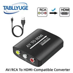 HD 1080P AV zu HDMI-kompatibler RCA-zu-HDMI-kompatibler Composite-Adapter mit USB-Kabel für N64 Wii PS1/2/3 Xbox One SNES usw.