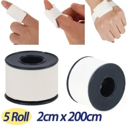 5 Rollen 2 cm * 2 m medizinisches selbstklebendes Druckband, atmungsaktives Wundverband-Klebeband