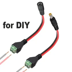 DC 5,5mmx2,1mm Schraubklemmenadapter Stromverlängerungskabel DC auf 2-Pin Lötfreier Steckverbinder Ersatz-Reparaturkabel