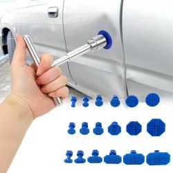 Autoreparatur-Set, Dellenreparatur-Werkzeugset mit 18 Stück Kunststoff-Klebelaschen, PlastiT-Griff Dellenentferner, universell für Autozubehör