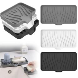 1-Pack Silikon Ablauf Seife Box Küche Bad Anti-slip Waschbecken Tablett Kreative Waschen Tisch Seife Tablett Kostenloser Punch ablauf Rack