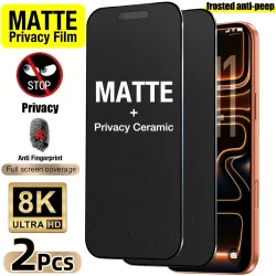 NNBILI 2er-Pack Blickschutz Mattierte Keramik-Displayschutzfolien für iPhone 18 17 16 15 14 13 12 11 Pro Max 17e Vollständige Abdeckung