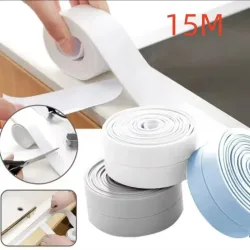 5/10/15M Selbstklebendes Dichtungsband aus PVC, ölbeständig, für Küchenspülenkanten, wasserdicht, für Badezimmer, Toilette, Ecken, Wandaufkleber
