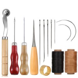 Lederhandwerk-Nähset, gewachster Faden, Handquiltnadeln, Nähen, Ahle, für Anfänger, Nähen, Nähen
