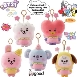 BT21 Chimmy Cooky koya Shooky Tata Kreativer Anime Peripherer Cartoon Schlüsselanhänger Persönlichkeit Niedlicher Rucksack Dekorativer Puppenanhänger