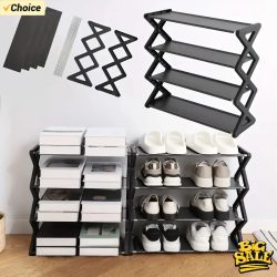 4-lagiges mehrschichtiges und platzsparendes Schuhregal vom X-Typ, einfarbiges, einfaches Schuhregal für die Montage zu Hause, geeignet für Veranda und Wohnzimmer