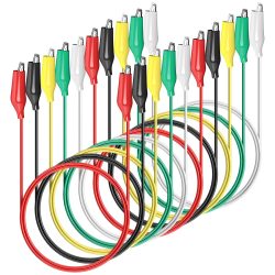 2/10 Stück Farbe Doppelköpfiger Krokodilklemme Kabellänge 45 cm Krokodilklemme 28 mm Kabeltestklemme