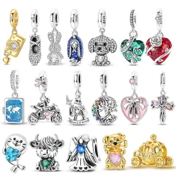 925 Sterling Silber Charms Perlen Reisepass Hund Schuhe Anhänger Passend für Original Armband Damen Schmuck Geschenk DIY