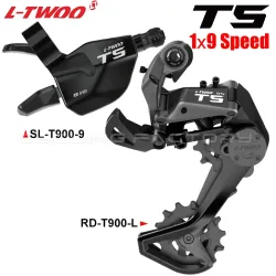 LTWOO T5 1x9-Gang MTB-Schaltgruppe mit Trigger-Schalthebel, gedämpftem Schaltwerk und Kabelzugverhältnis 1:1