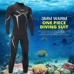 Neopren-Neoprenanzug, 3 mm, langärmelig, einteiliger Neoprenanzug für Herren, ultraelastischer Tauchanzug, Wasser, Schwimmen, Surfen, Triathlon