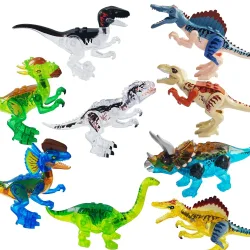 Jurassic Dinosaurier Bausteine Indominus Rex DIY Tyrannosaurus Action Figure Transparente Modelle Kinder Spielzeug Tiere Geschenke