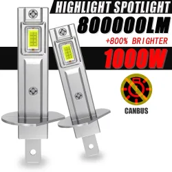 H1 LED-Scheinwerferlampen für Auto Canbus High Power Auto Lights 800000LM 1000W Mini Size Focus Automobil-Scheinwerfer-Nebelscheinwerfer 12V 24V